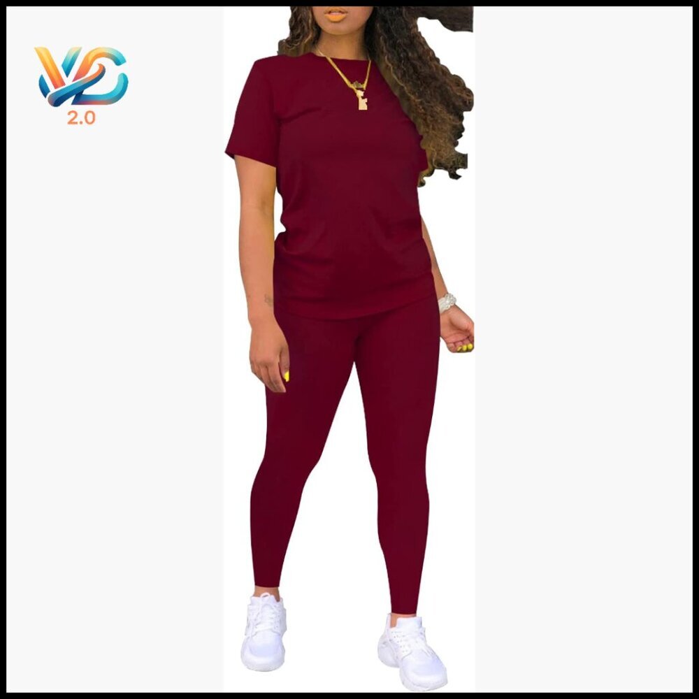 Women's 2-Piece Jogger Set, Polyester-Spandex, X-Large, Activewear